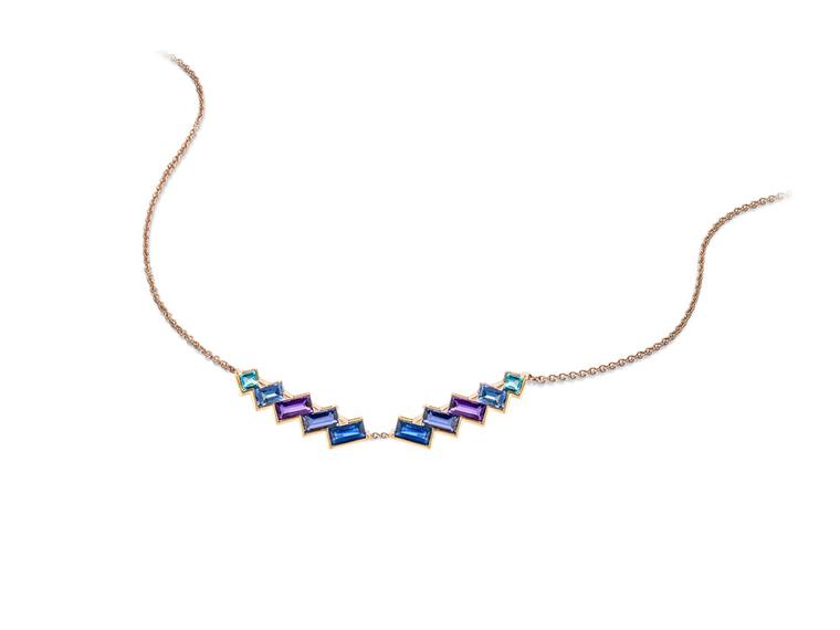 Coloured gemstone necklace from Tomasz Donocik's new Electric Night collection.